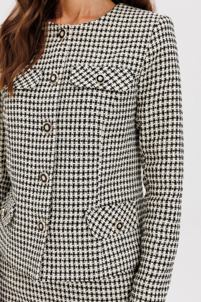 Деловой комплект из текстиля с зауженной юбкой и жакетом Ларс Стиль 1007 - фото 4