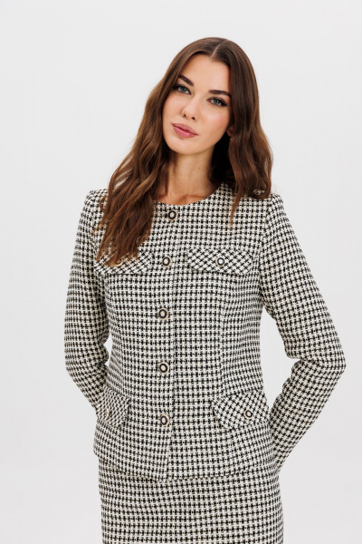 Деловой комплект из текстиля с зауженной юбкой и жакетом Ларс Стиль 1007 - фото 3