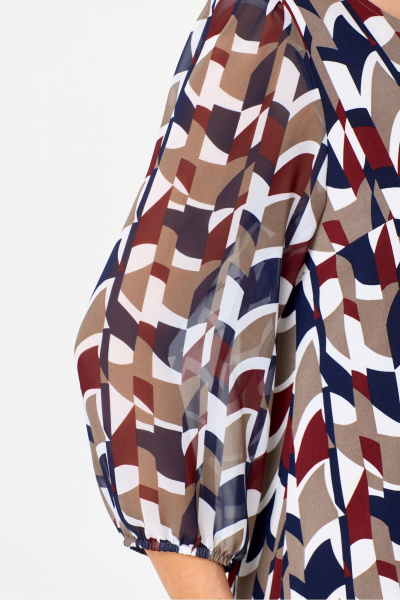 Мультиколорное платье из трикотажа и экокожи для любого события DaLi 4425.1 мультиколор - фото 4