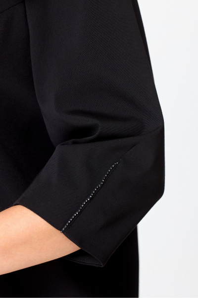 Классическое платье из текстиля с украшениями DaLi 7014 черный - фото 3