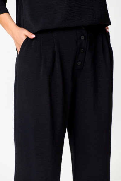 Черная блуза и брюки из текстиля для повседневных образов DaLi 3689.2 чёрный - фото 5