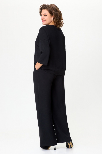 Черная блуза и брюки из текстиля для повседневных образов DaLi 3689.2 чёрный - фото 4