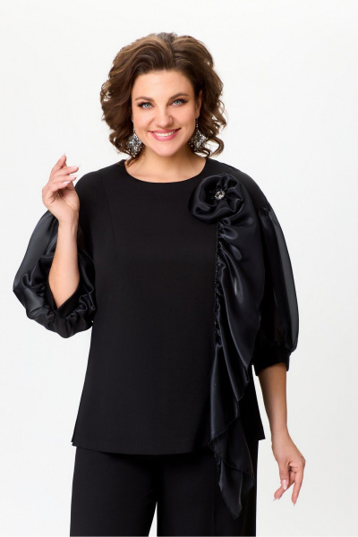 Черный нарядный костюм из текстиля DaLi 7015.2 чёрный - фото 2