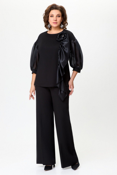 Черный нарядный костюм из текстиля DaLi 7015.2 чёрный - фото 1