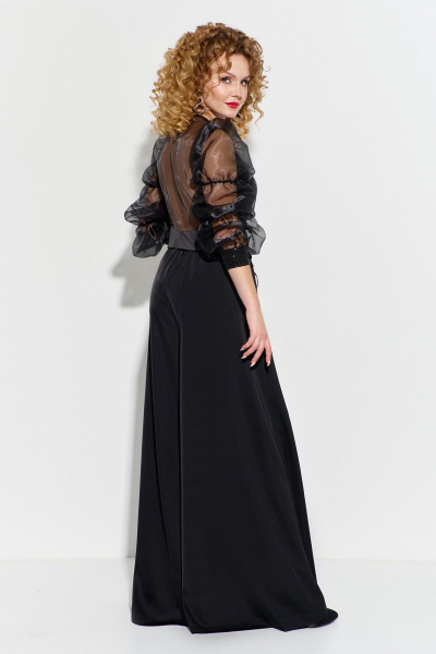 Нарядный костюм из трикотажа с блузой и брюками-юбкой Euromoda 574 - фото 5