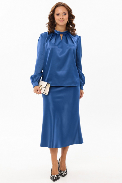 Комплект юбка и блуза с декоративными складками Angelina & Сompany 1189 - фото 5