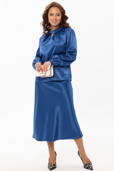 Комплект юбка и блуза с декоративными складками Angelina & Сompany 1189 - фото 4