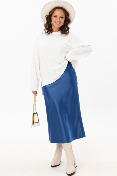 Юбка на резинке из гладкой ткани с высокой талией Angelina & Сompany 1191 - фото 7