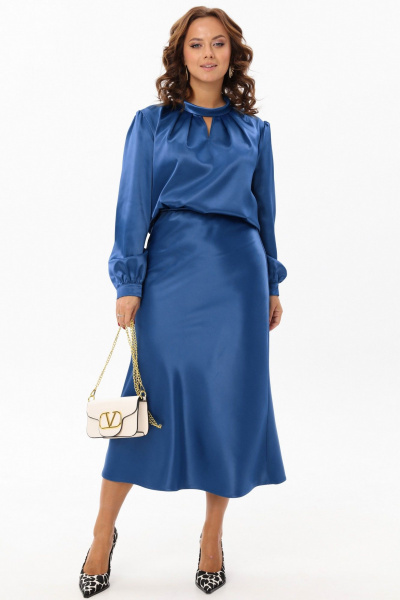 Юбка на резинке из гладкой ткани с высокой талией Angelina & Сompany 1191 - фото 1