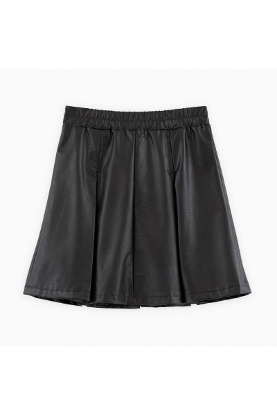 Юбка трапециевидная из эко-кожи с эластичным поясом Bell Bimbo 243223 черный - фото 3