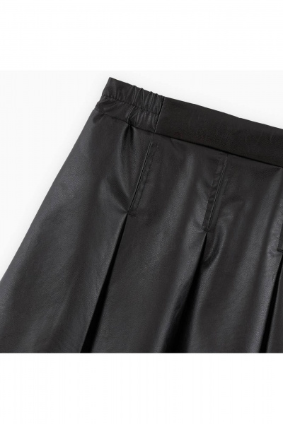 Юбка трапециевидная из эко-кожи с эластичным поясом Bell Bimbo 243223 черный - фото 2