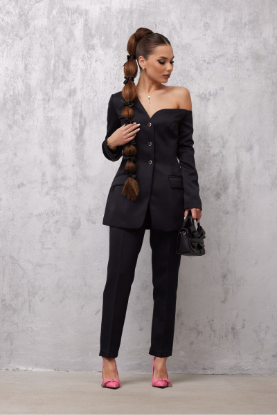 Жакет с одним открытым плечом и карманами на пуговицах Vesnaletto 4059 - фото 2