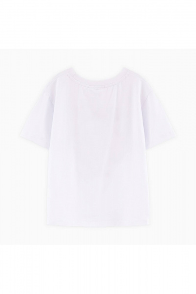 Белая футболка с авторским декором и спущенным плечом Bell Bimbo 242236 белый - фото 3