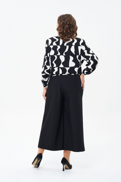 Деловой комплект из блузки и широких брюков из вискозы Rishelie 974 - фото 2