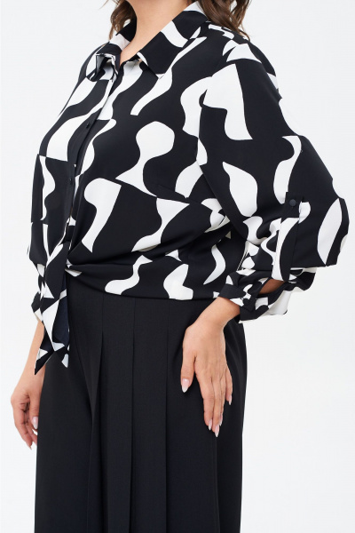 Деловой комплект из блузки и широких брюков из вискозы Rishelie 974 - фото 6