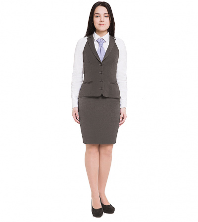 Круглогодичная юбка-карандаш на резинке с плоскостью и карманами Panda Kids ПА-05050 серый - фото 1