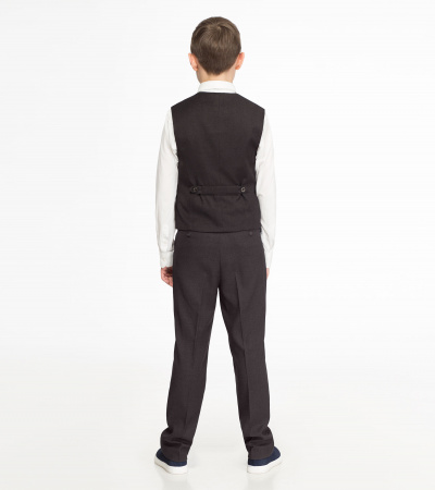 Классическая жилетка из костюмной вискозы с карманами Panda Kids ПА-05431С черный - фото 2
