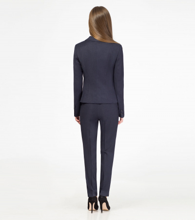 Жакет для девочки полуприлегающий с карманами и пуговицами Panda Kids ПА-06331С синий - фото 2