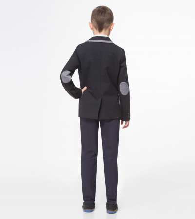 Пиджак для мальчика классический с прорезными карманами Panda Kids ПА-07530 черный - фото 2