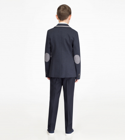 Пиджак для мальчика однобортный с накладными карманами Panda Kids ПА-07630 синий - фото 2