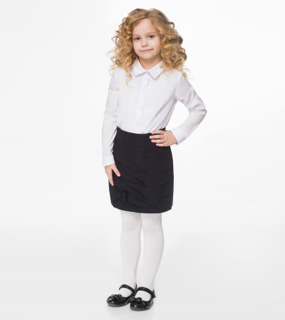 Юбка с карманами в боковых швах и расширенным кроем Panda Kids ПА-210750 темно-синий - фото 1