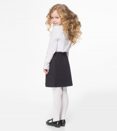 Юбка с карманами в боковых швах и расширенным кроем Panda Kids ПА-210750 темно-синий - фото 2