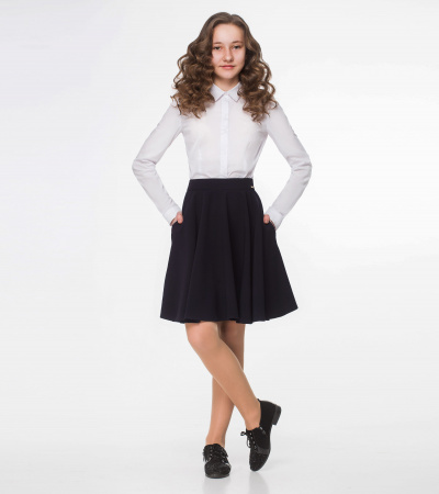 Юбка для школьниц с карманами и потайной застежкой Panda Kids ПА-217750 черный - фото 1