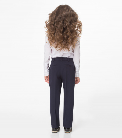 Классические брюки на талии с карманами и шлевками Panda Kids ПА-218560 синий - фото 2