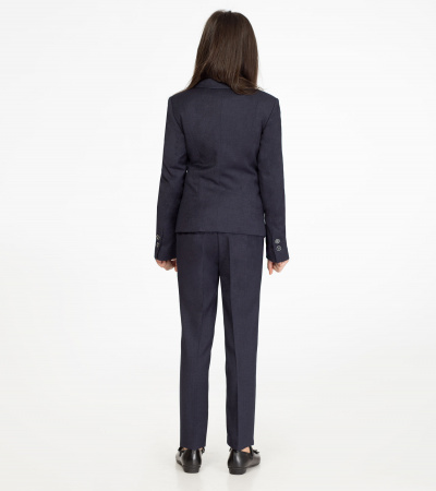 Деловые брюки из вискозной ткани с карманами и шлевками Panda Kids ПА-222761С синий - фото 2