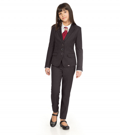 Классические брюки для девочки с боковыми карманами Panda Kids ПА-222761С черный - фото 1