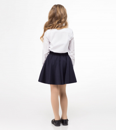 Юбка солнце из поливискозной ткани с складками и карманами Panda Kids ПА-232050C синий - фото 2