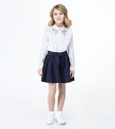 Круглогодичные юбка-шорты из вискозного трикотажа с поясом Panda Kids ПА-235860 синий - фото 1