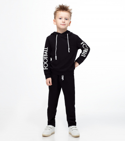 Круглогодичный нарядный костюм для девочки с джемпером и брюками Panda Kids ПА-238620 черный - фото 1