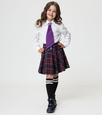 Круглогодичная классическая узкая юбка из ткани Panda Kids ПА-245053С синий - фото 1