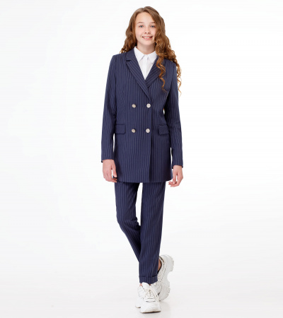 Жакет повседневный с прорезными карманами Panda Kids ПА-248830 синий - фото 5