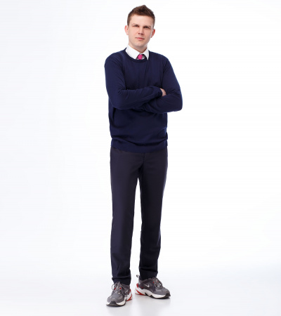 Джемпер трикотажный с длинным рукавом для мальчика Panda Kids ПА-249242 темно-синий - фото 4