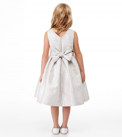 Платье нарядное с храмом и бантом Panda Kids ПА-249780 серебряный - фото 2
