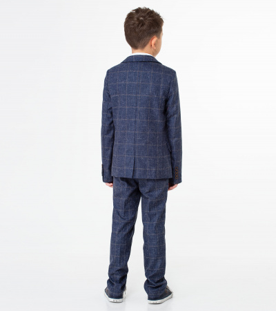 Классический пиджак с пуговицами и карманами Panda Kids ПА-253033 синий - фото 2