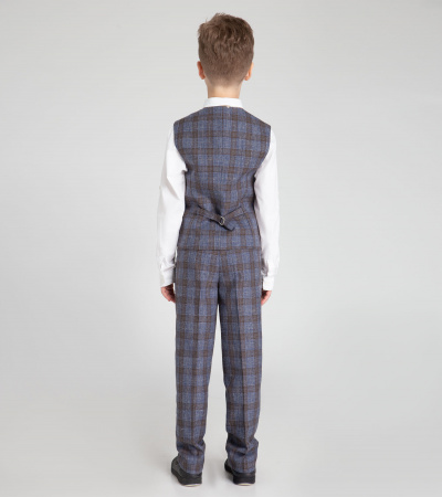 Мальчик жилет с регулировками и прорезными карманами Panda Kids ПА-253138 синий - фото 2