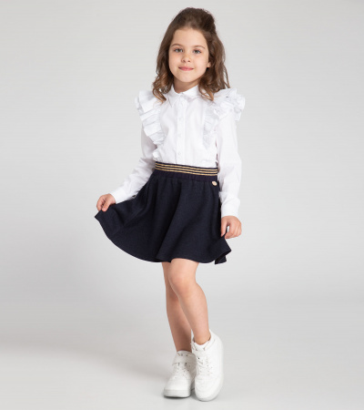 Юбка солнце длиной до колена из вискозы Panda Kids ПА-254850 синий - фото 4