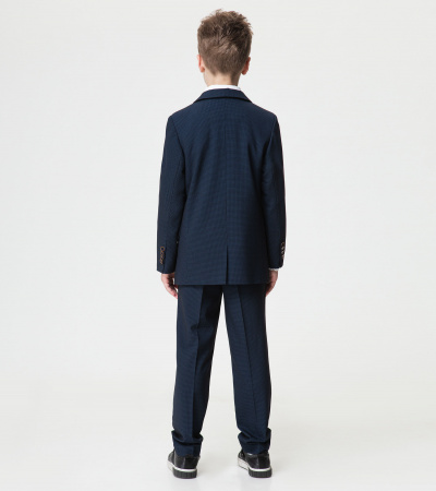 Платье классическое из хлопковой ткани с рюшей и фатином Panda Kids ПА-260030 синий - фото 2