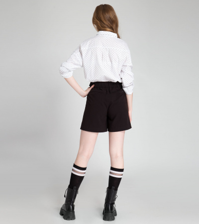 Шорты вискозные с резинкой и декоративным лейбой Panda Kids ПА-255660A черный - фото 1