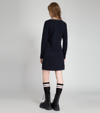 Платье прямого силуэта из трикотажной вискозы Panda Kids ПА-256280 темно-синий - фото 1