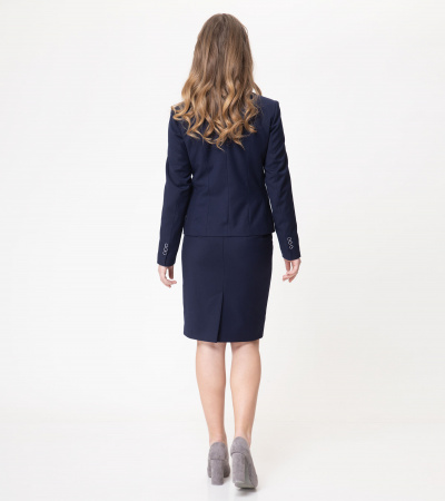 Жакет классический из текстильной ткани с боковыми карманами Panda Kids ПА-260731 синий - фото 2