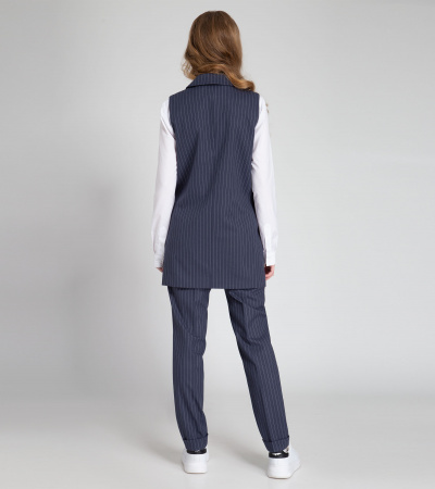 Жилет удлиненный из вискозной ткани для девочки Panda Kids ПА-257037CA синий - фото 2