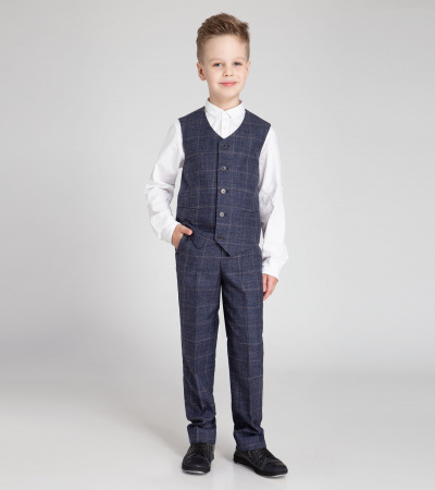 Жилет с регуляторами и прорезными карманами Panda Kids ПА-253137 синий - фото 3