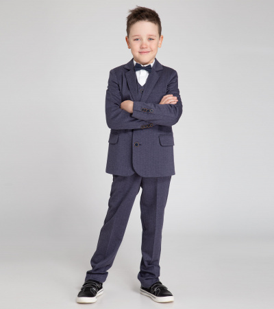 Жилет для мальчика из вискозы с V-вырезом Panda Kids ПА-253237 синий - фото 7