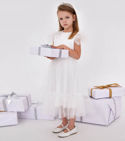 Платье универсальное с длиной 75-87 см Panda Kids ПА-261380 белый - фото 1