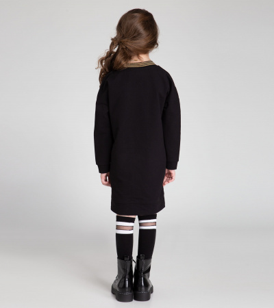 Платье прямое с карманами и принтом для девочки Panda Kids ПА-254080 черный - фото 6