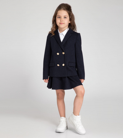 Юбка солнце длиной до колена из вискозы Panda Kids ПА-254850 синий - фото 7